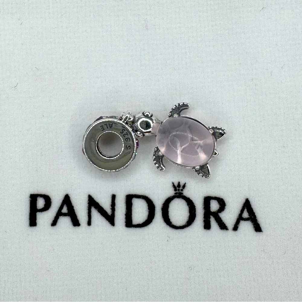 Murano Glass Pink Sea Turtle Dangle Charm